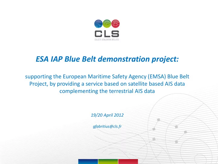 esa iap blue belt demonstration project