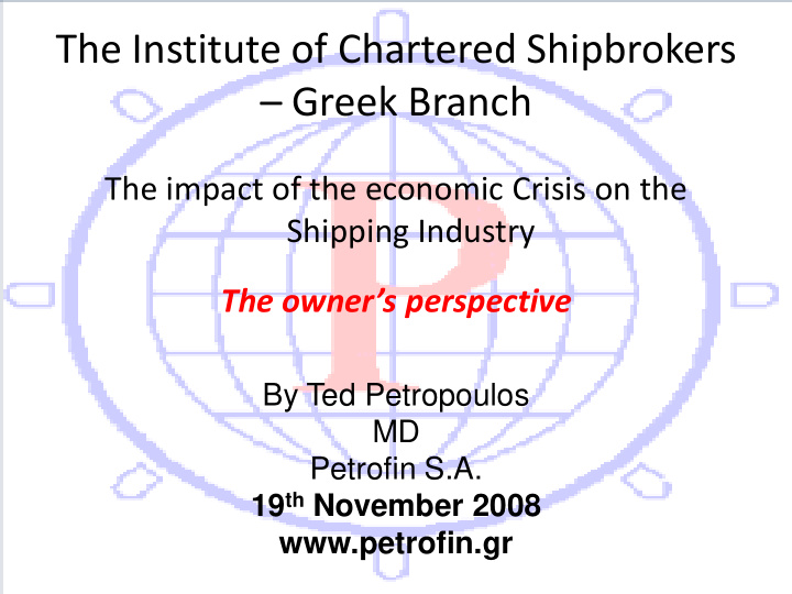 the institute of chartered shipbrokers