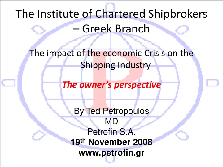 the institute of chartered shipbrokers