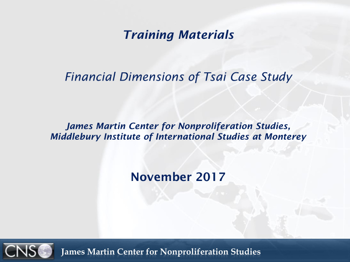 financial dimensions of tsai case study