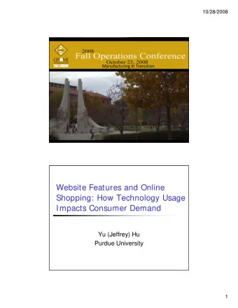 Website Features and Online  Shopping: How Technology Usage  Shopping: How Technology Usage