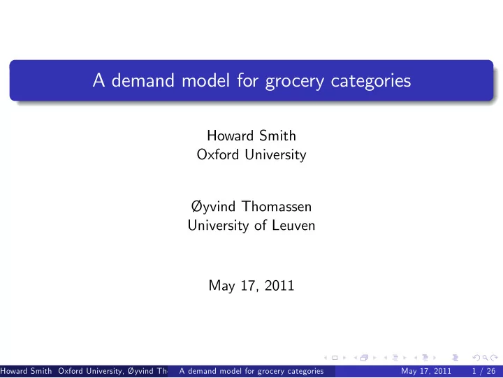 a demand model for grocery categories