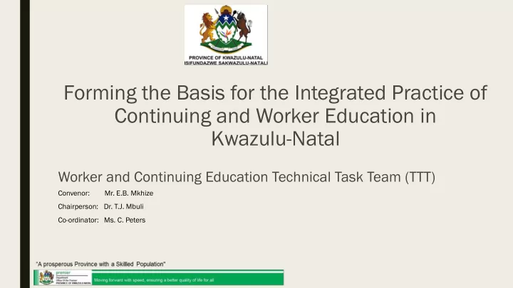 continuing and worker education in