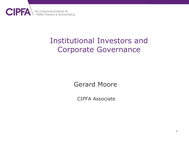 institutional investors and
