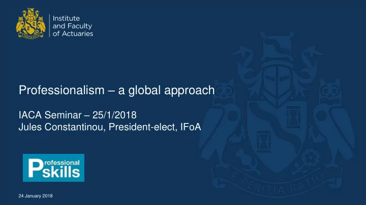professionalism a global approach