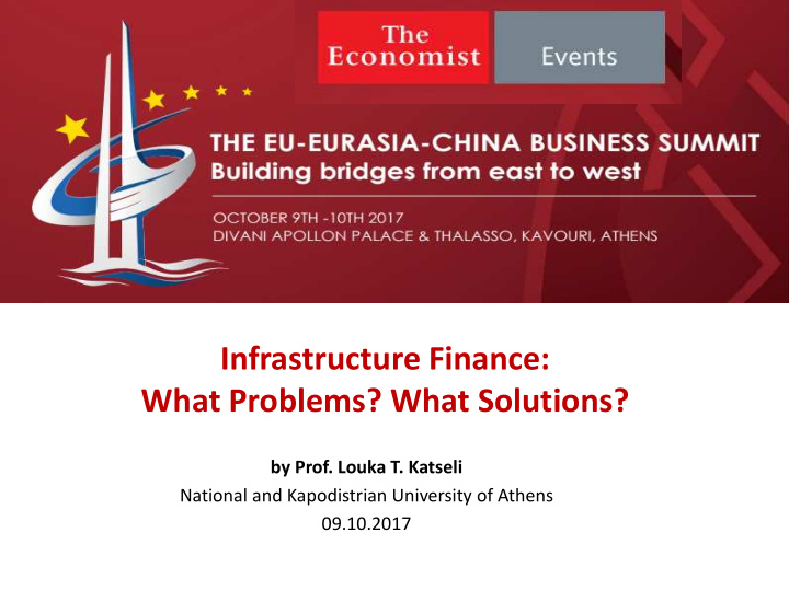 infrastructure finance what problems what solutions