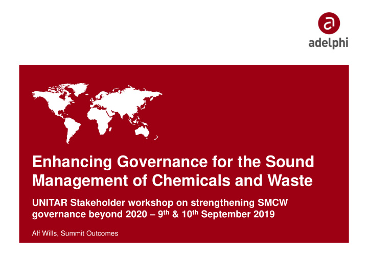 enhancing governance for the sound management of