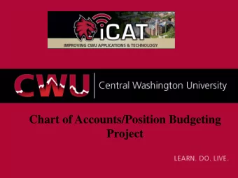 Chart of Accounts/Position Budgeting  Project iCAT COA/Position Budgeting Project Agenda