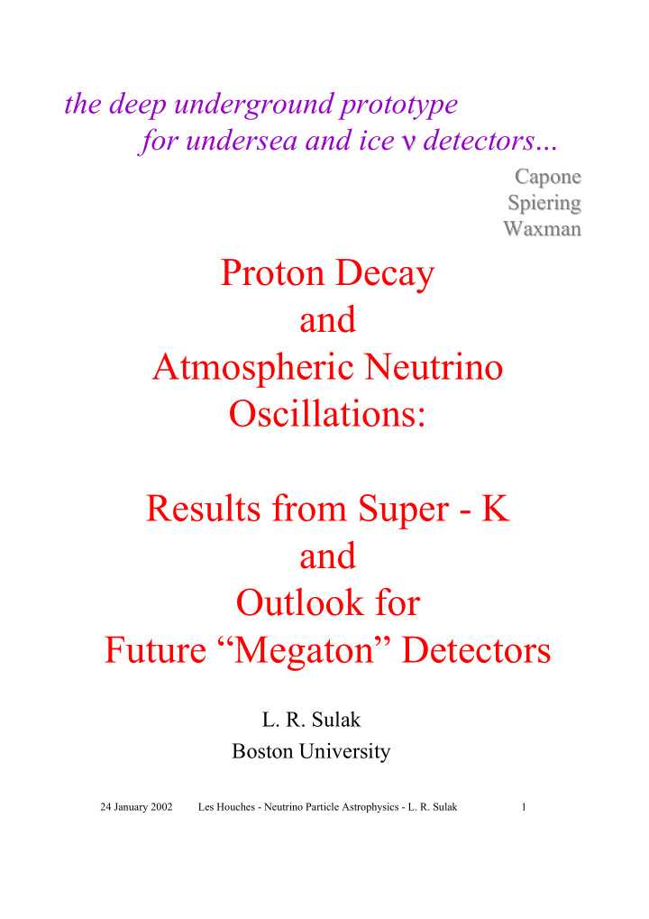 proton decay and atmospheric neutrino oscillations