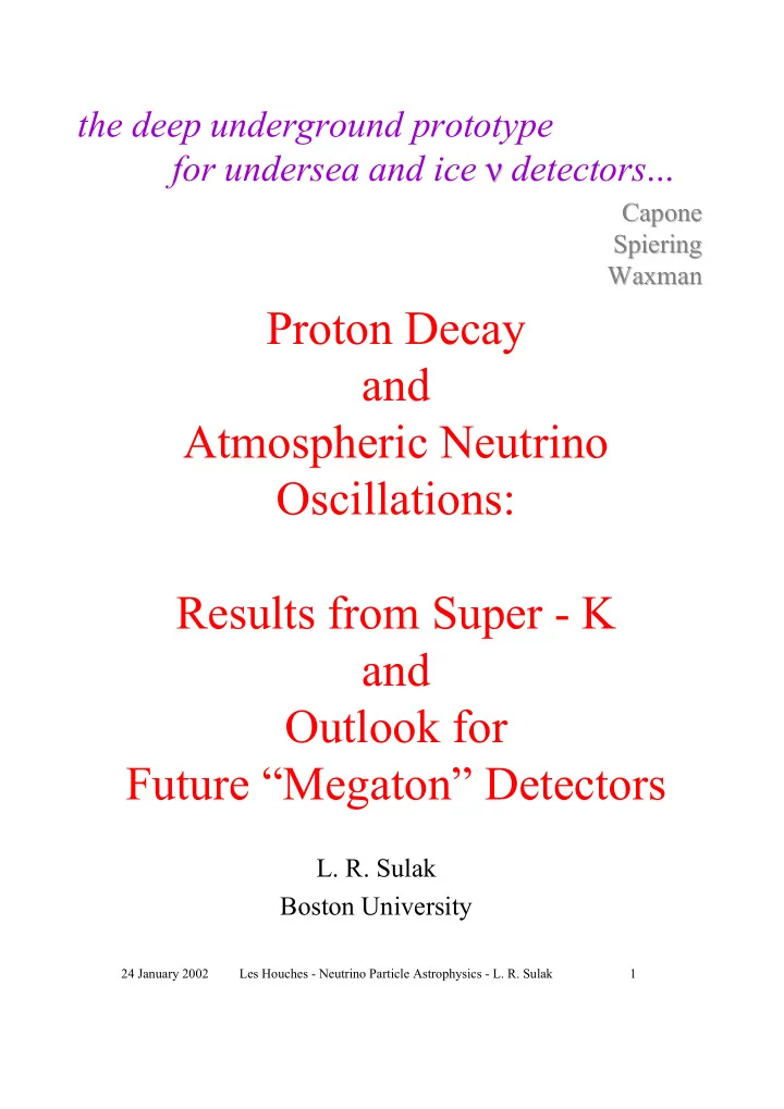 proton decay and atmospheric neutrino oscillations