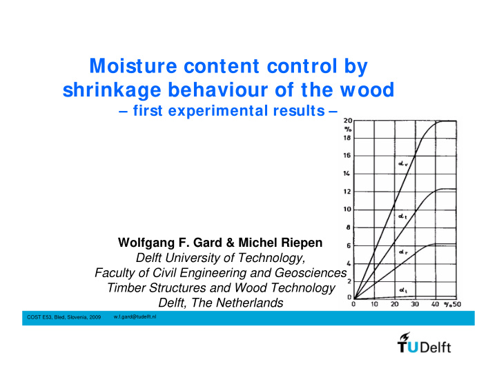 moisture content control by shrinkage behaviour of the