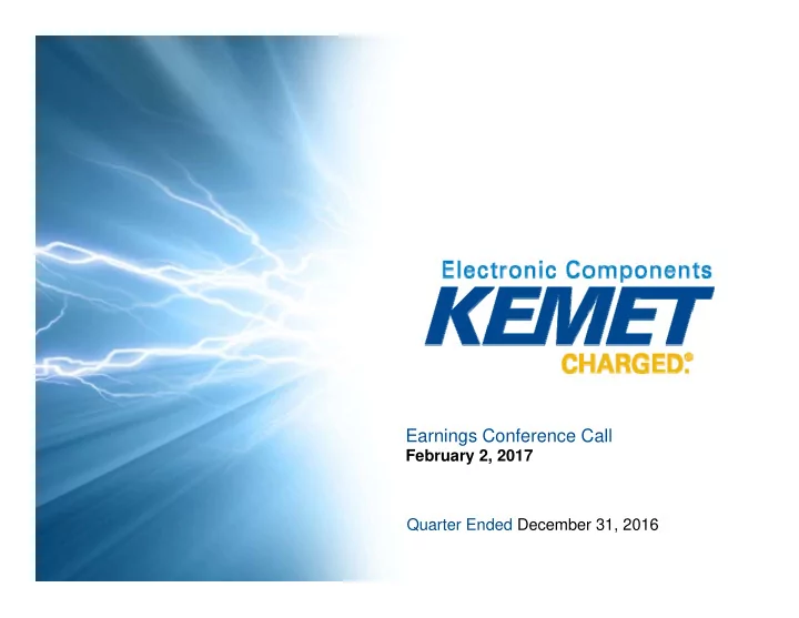 earnings conference call