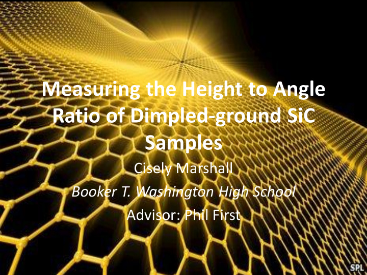 measuring the height to angle ratio of dimpled ground sic