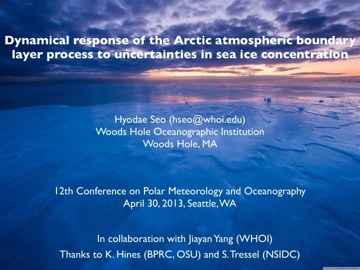 dynamical response of the arctic atmospheric boundary