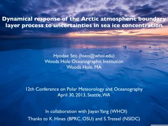 Dynamical response of the Arctic atmospheric boundary  layer process to uncertainties in sea ice