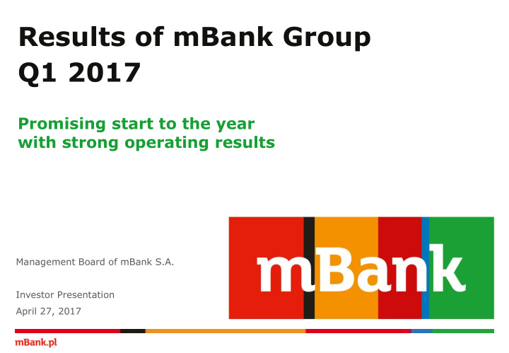 results of mbank group