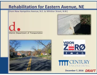 Rehabilitation for Eastern Avenue, NE  (from New Hampshire Avenue, N.E. to Whittier Street, N.W.)