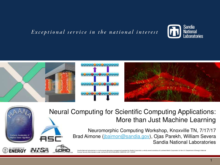 neural computing for scientific computing applications