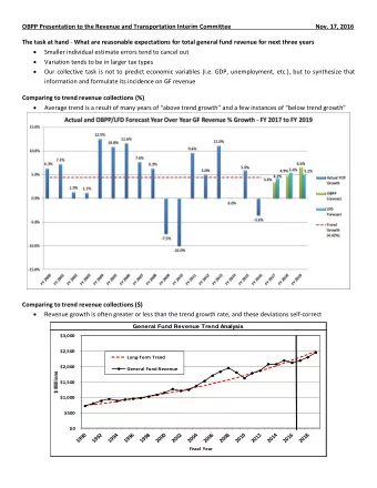 OBPP Presentation to the Revenue and Transportation Interim Committee