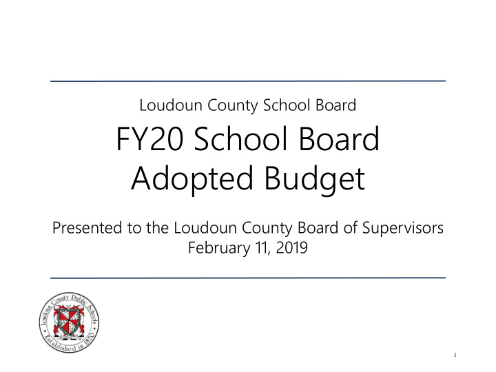 fy20 school board adopted budget
