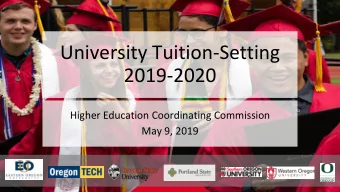 2019-2020  Higher Education Coordinating Commission  May 9, 2019  Presenters  Sue Walsh  Provost,