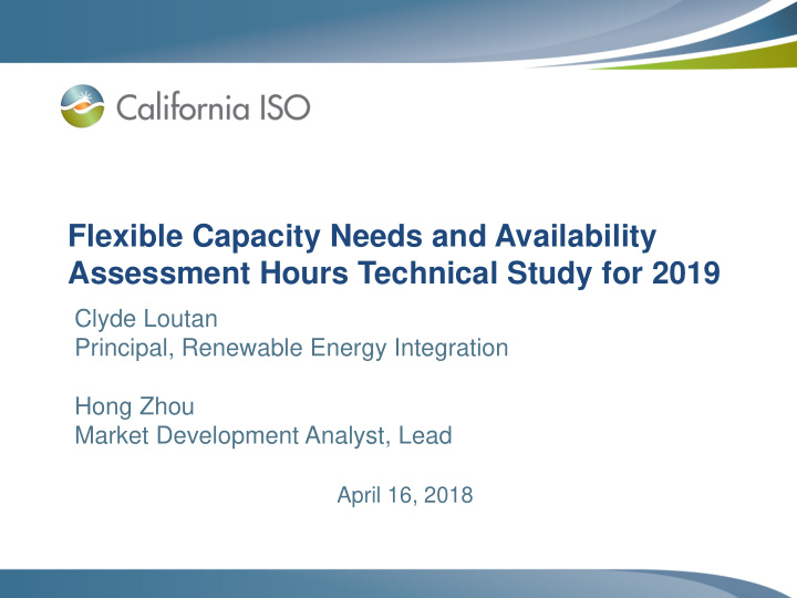 flexible capacity needs and availability assessment hours
