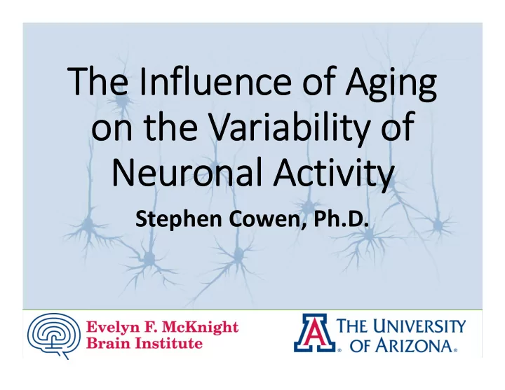 the the infl fluence uence of of agi aging on on the the