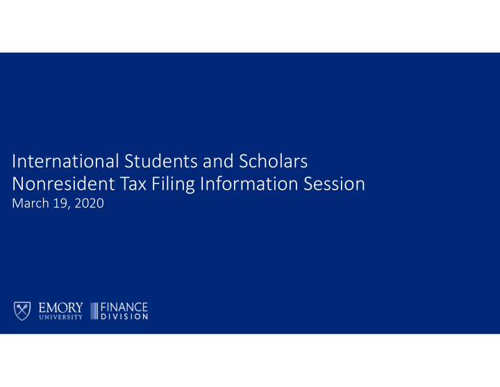 international students and scholars nonresident tax