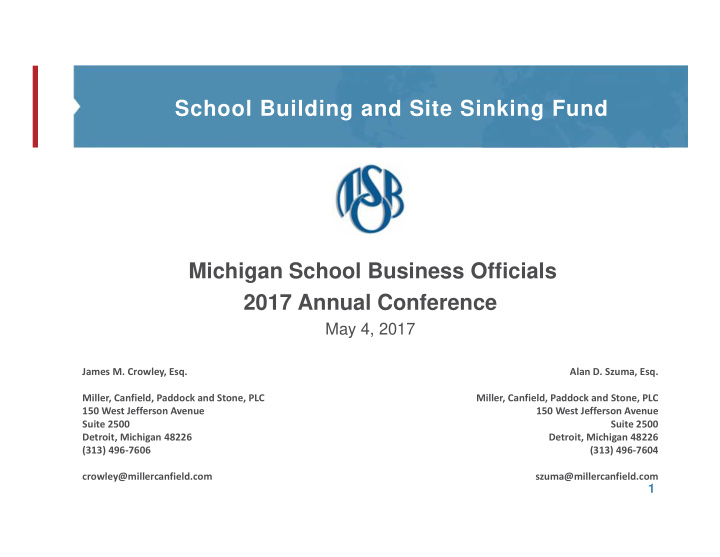 school building and site sinking fund michigan school