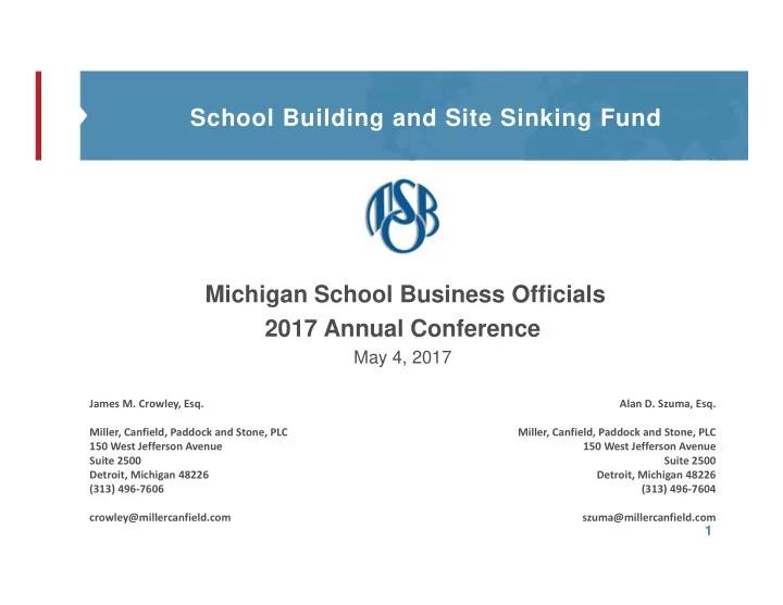 school building and site sinking fund michigan school