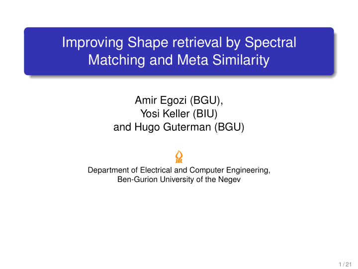 improving shape retrieval by spectral matching and meta
