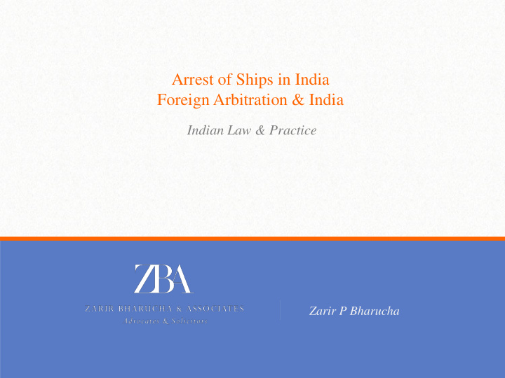 arrest of ships in india