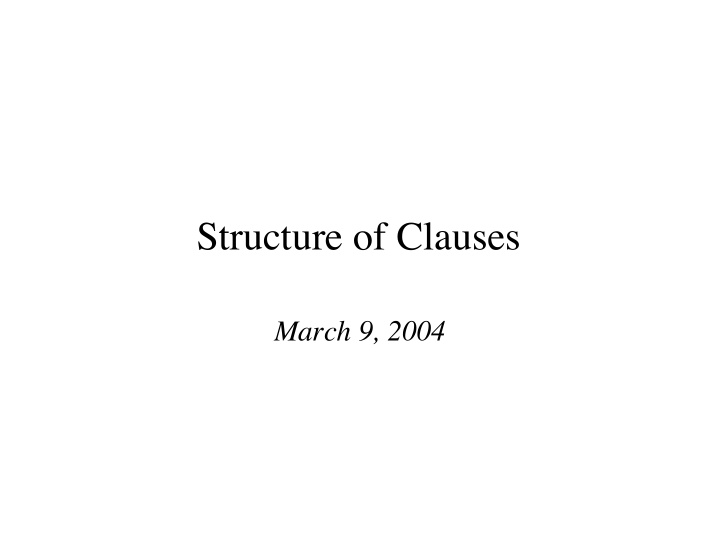 structure of clauses