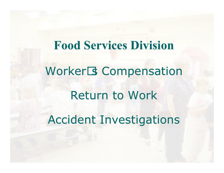 food services division