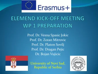 Prof. Dr. Zoran Mitrovic  Prof. Dr. Platon Sovilj  Prof. Dr. Dragan Pejic  Dr. Bojan Vujicic