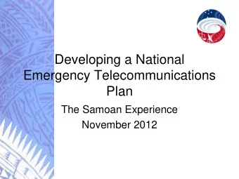Plan  The Samoan Experience  November 2012  What is The NETP?  The National Emergency Telecoms Plan