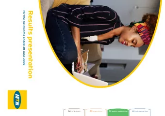 Results presentation 01 Results overview 04 Datat sheets 03 Appendices 02 Results presentation