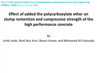 high performance concrete  By  Jonbi Jonbi, Resti Nur Arini, Basori Anwar, and Mohamad Ali