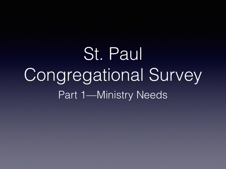 st paul congregational survey