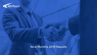 Nine Months 2019 Results  Contents  1  Main features  2  Sales  3  Results 9M 2019  4  Expectations