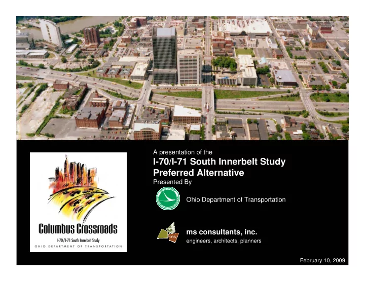 i 70 i 71 south innerbelt study preferred alternative