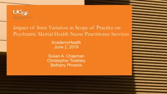 Impact of State Variation in Scope of Practice on  Psychiatric Mental Health Nurse Practitioner