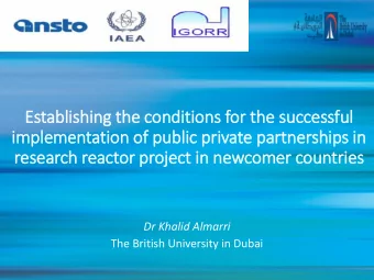 im  implementation of  f public pri  rivate partnerships in  in  research reactor project in  in