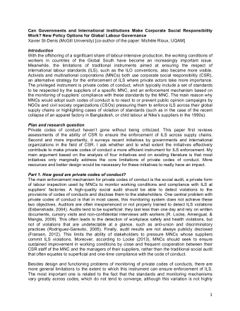 1    visible to consumers (Fransen, 2012). Firms can therefore select less demanding codes