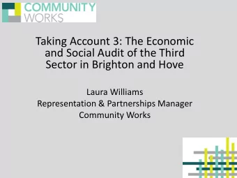 and Social Audit of the Third  Sector in Brighton and Hove  Laura Williams  Representation &amp;