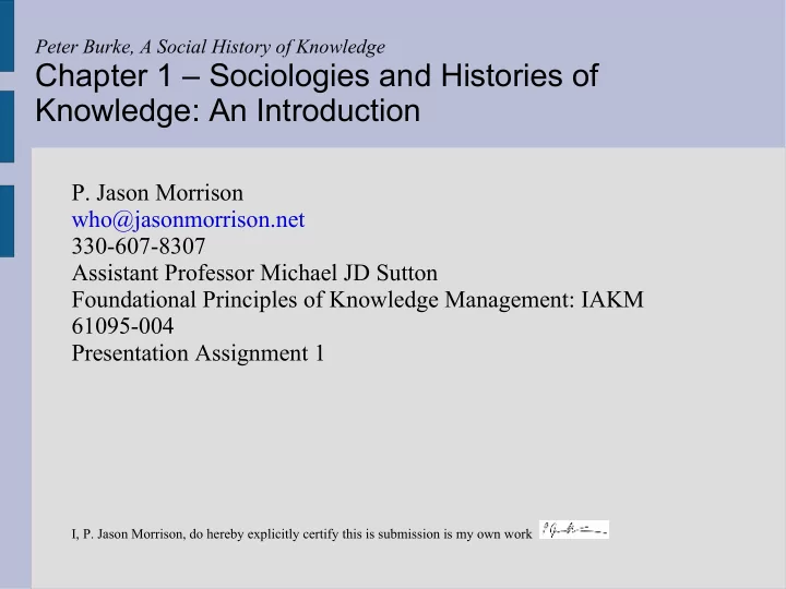 chapter 1 sociologies and histories of knowledge an