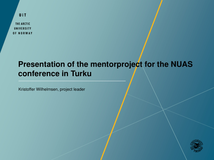 presentation of the mentorproject for the nuas conference