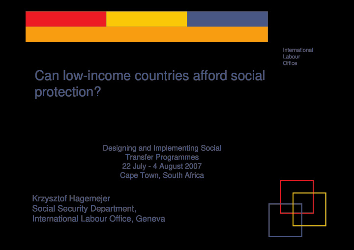 can low income countries afford social protection