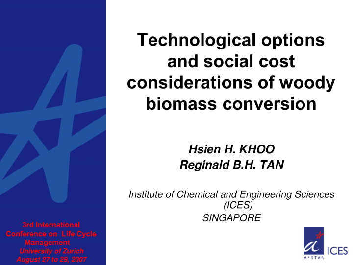 technological options and social cost considerations of