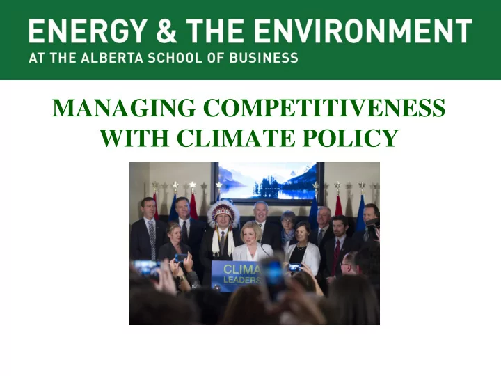 with climate policy alberta s climate leadership panel